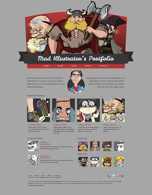 Mad Illustrator S Portfolio Web Template Free Website Templates