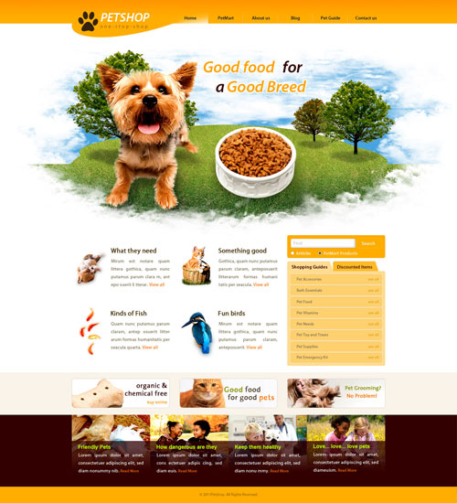 Online Pet Shop Template Free Download Printable Templates