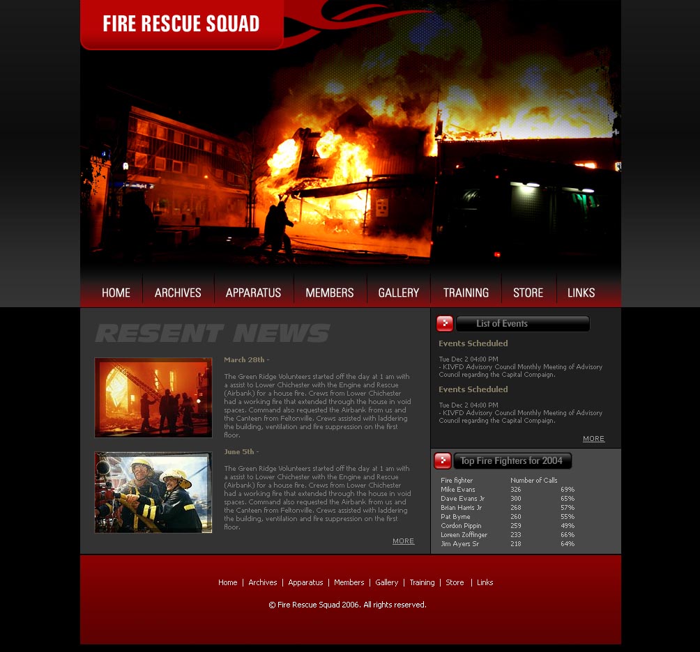 Closed Broadway Volunteer Fire Department Free Website Templates