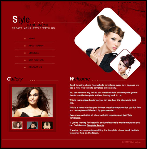 Hair salon template | Free Website Templates
