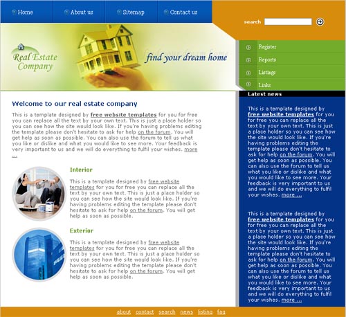 Real Estate template Free Website Templates